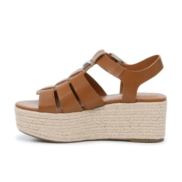Woman's Sandals Marc‎ Fisher Joven Espadrille Wedge Sandal Size 10 Brown New - Picture 3 of 16